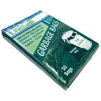 Livingstone Garbage Bag Bin Liner 75L 76 x 91.5cm 28.5 Microns LDPE Star Seal Black 50 Pack - Commercial
