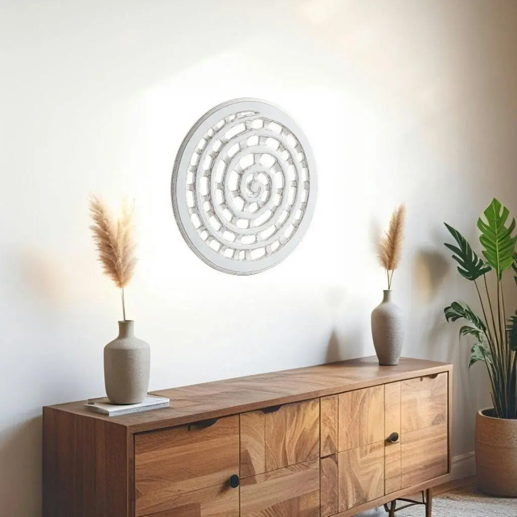 Willow & Silk Handmade 60cm Round Wheel Tribal Wall Art - Home & Garden