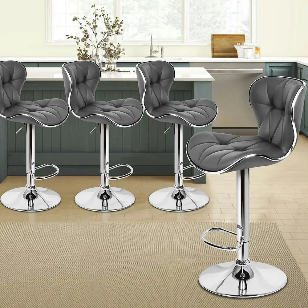 Alfordson Bar Stools Triangle Motif Grey Luna x4 - Shop Dining Chairs & Bar Stools