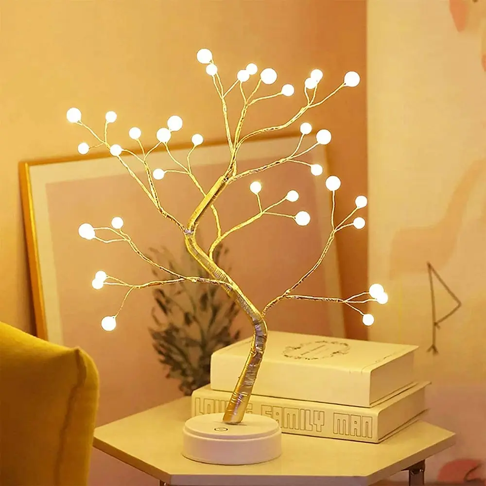 Tabletop Bonsai Tree Light DIY Artificial Pearl Tree Light - Home & Garden