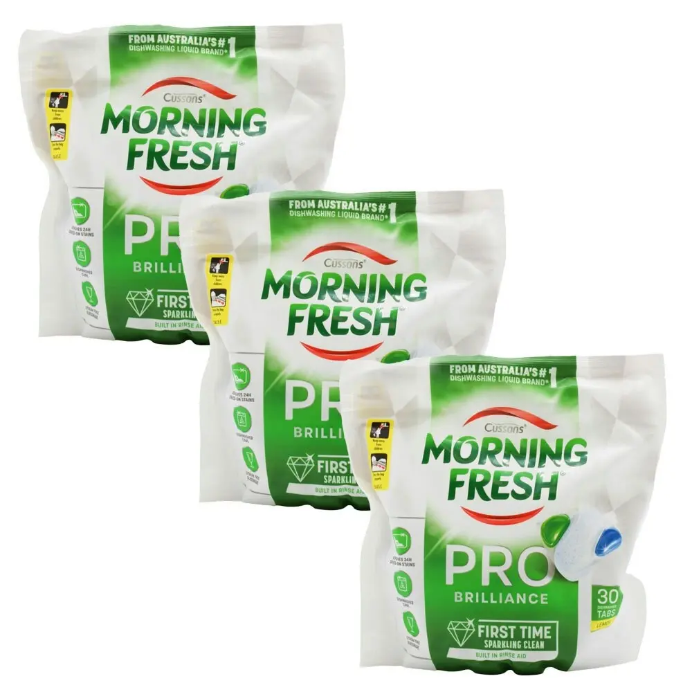 90pc Morning Fresh Pro Brilliance Dishwasher Cleaning Shine Tablets Lemon - Home & Garden