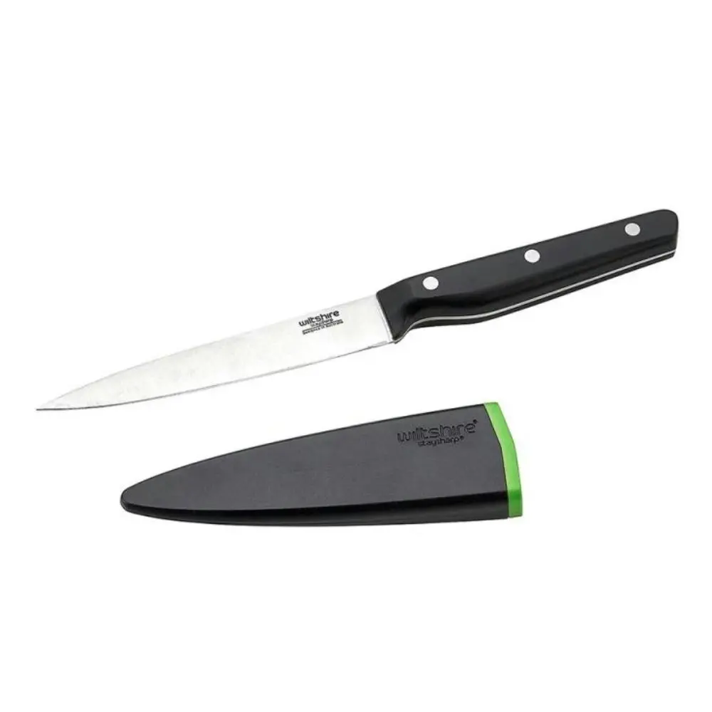 Wiltshire Staysharp Triple Rivet Utility Knife 13cm with Sharpener - Home & Garden