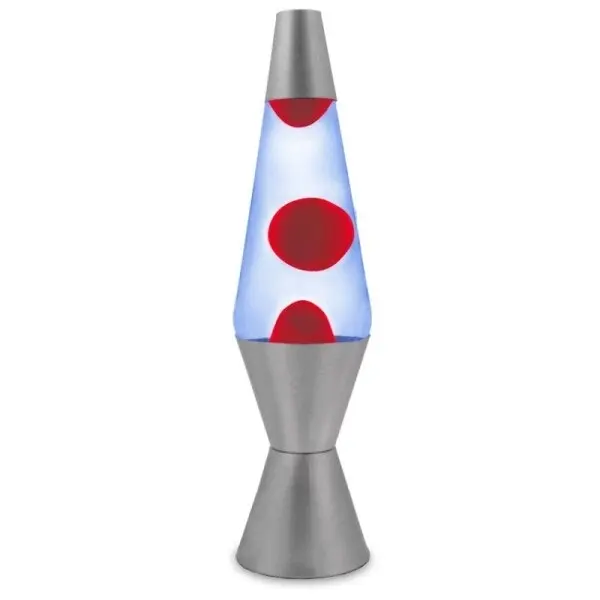 Blue/Red Wax Liquid Lava Lamp Party Retro Style Decor Night Light Silver 37cm - Home & Garden