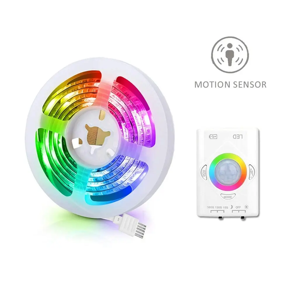 Sansai RGB Rechargeable Motion Sensor Strip/String Light Home Decor/Lighting 1M - Home & Garden