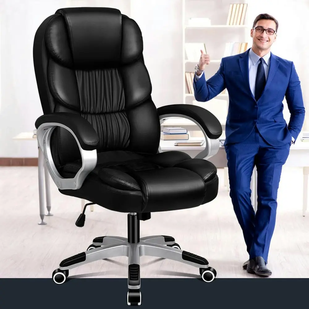 Alfordson Office Chair Upgraded Armrests Alpha Black - Furniture