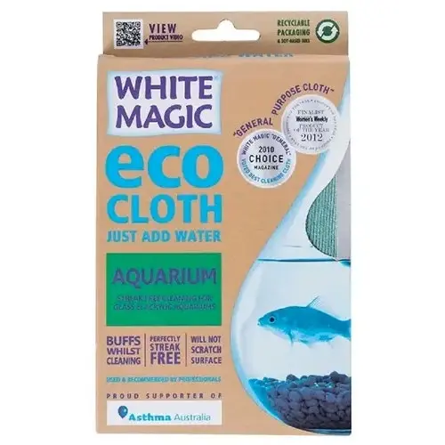 Eco Cloth 20x12cm Aquarium Glass/Acrylic Cleaner Dirt/Algae Residue Remover - Home & Garden