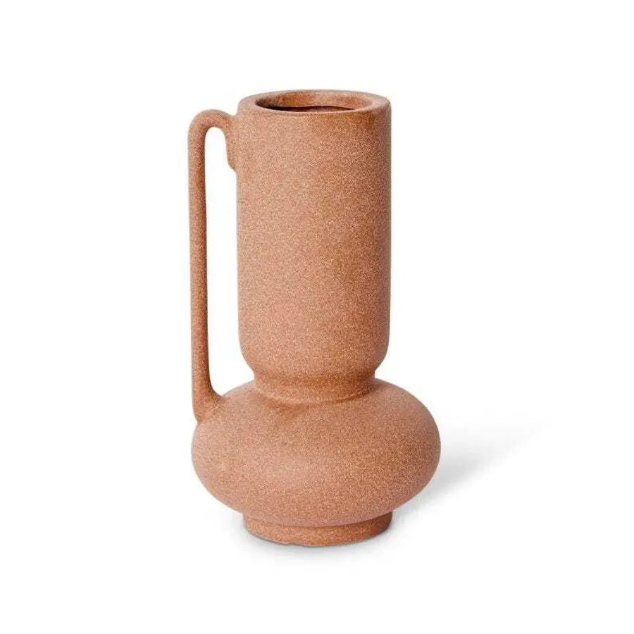 E Style Marcel 25cm Ceramic Plant/Flower Vase Tabletop Home Decor Terracotta - Home & Garden