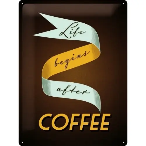 Nostalgic Art Life Begins After Coffee 30x40cm Large Sign Home/Cafe Wall Decor - Home & Garden