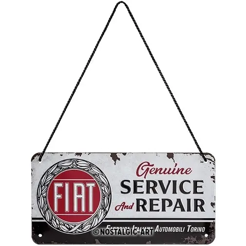 Nostalgic Art Metal 10x20cm Wall Hanging Sign Fiat Service & Repair Home Decor - Home & Garden