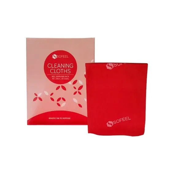 Sofeel Cleaning Cloths 40 x 30cm 70% Viscose Red 40 Pack x6 - Commercial