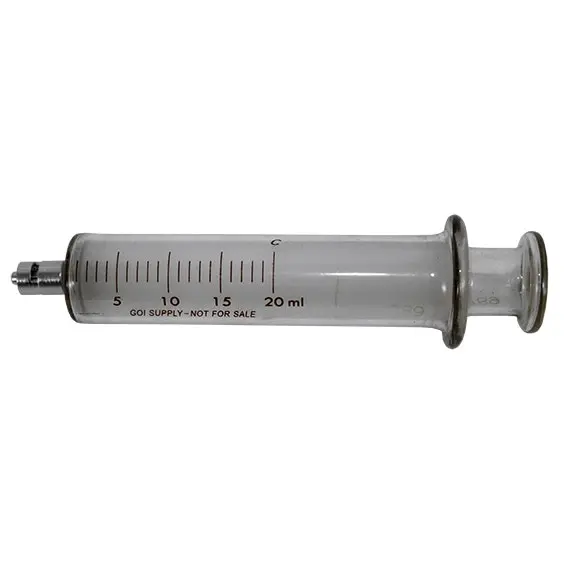 Livingstone Glass Syringe 20ml Luer Lock Metal Tip Concentric - Commercial