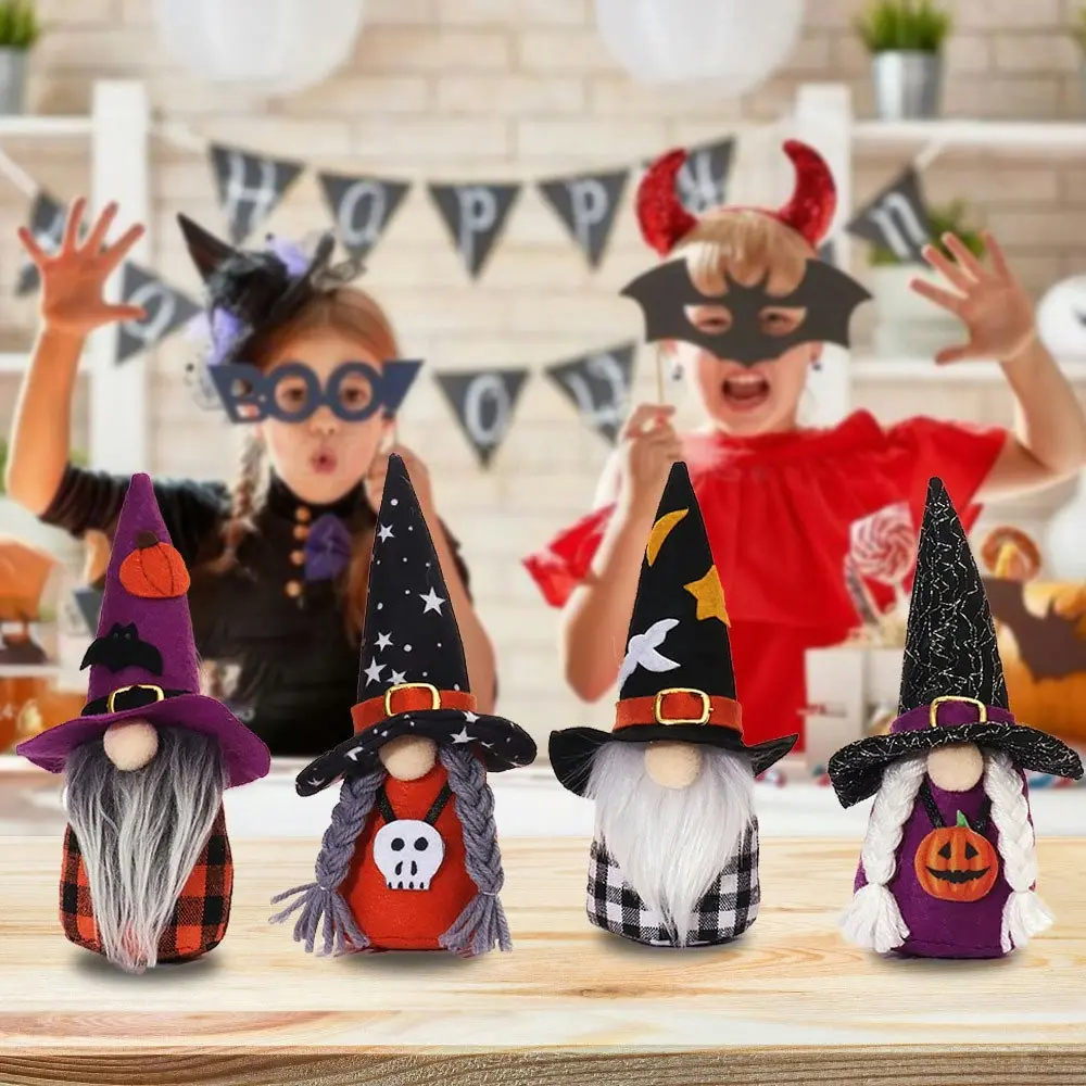 4Pcs Halloween Decor Cartoon Forest Man Pendant Faceless Doll Doll Decoration - Home & Garden