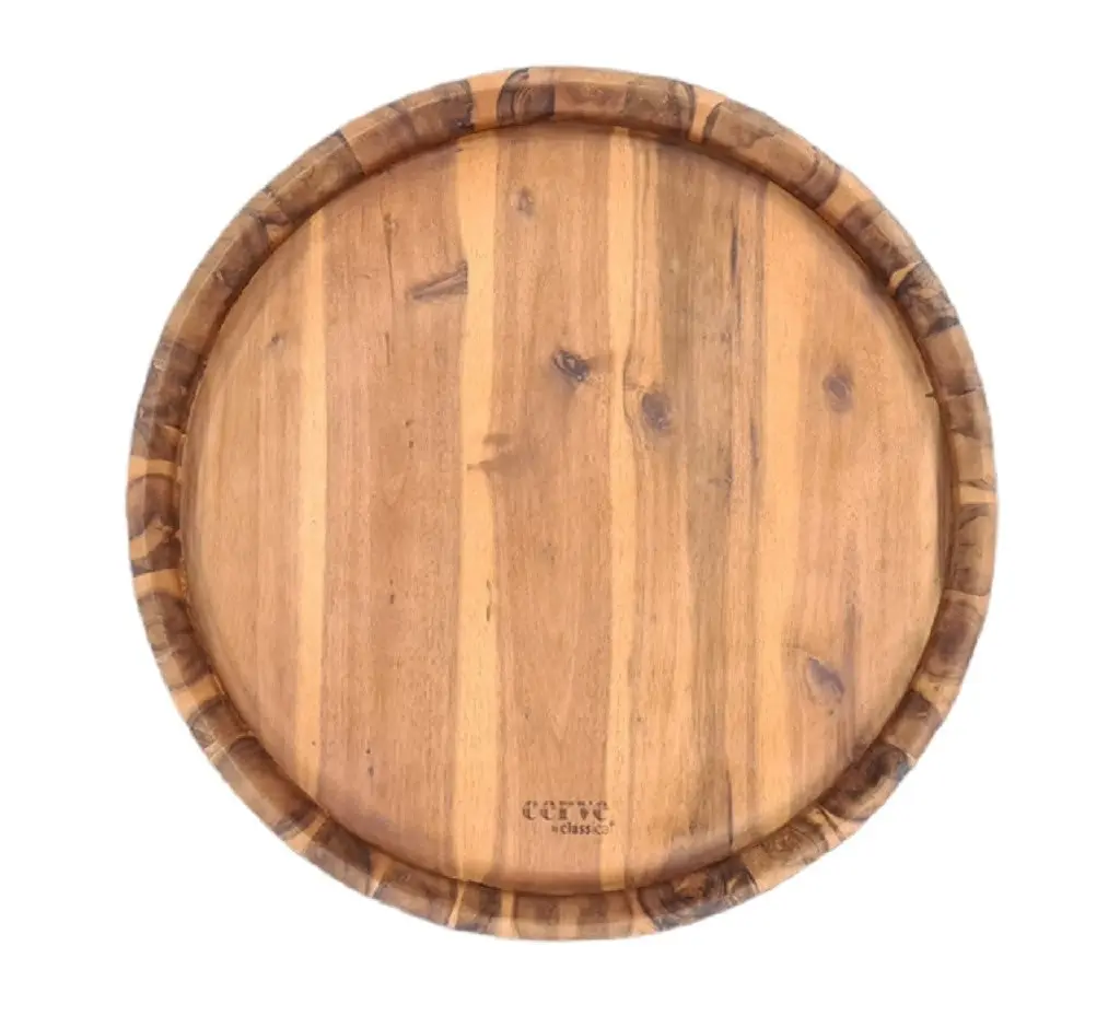 Classica Cerve Wine Barrel Top Serving Tray/ Grazing Board 60x6cm - Home & Garden