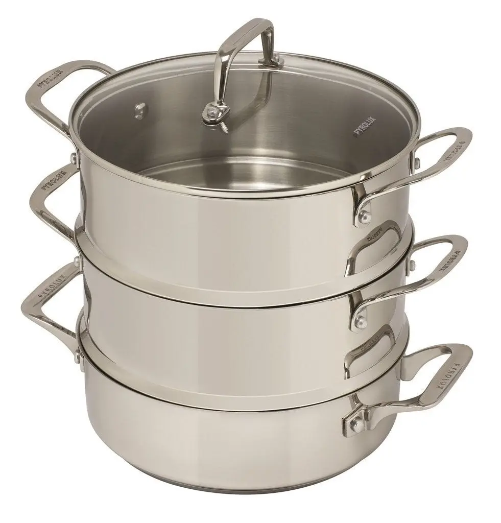 Pyrolux Pyrosteel Multi Steamer 3 Tier 24cm - Home & Garden