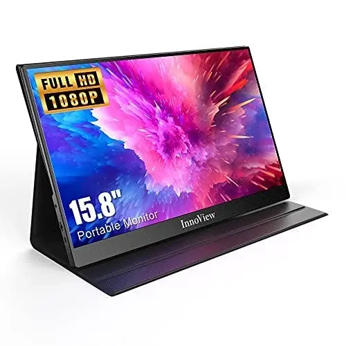 InnoView Portable Monitor, 15.8 Inch FHD 1080P USB C HDMI Second External Monitor for Laptop, Desktop, MacBook, Phones, Tablet, PS5/4, Xbox, Switch, B - Electronics