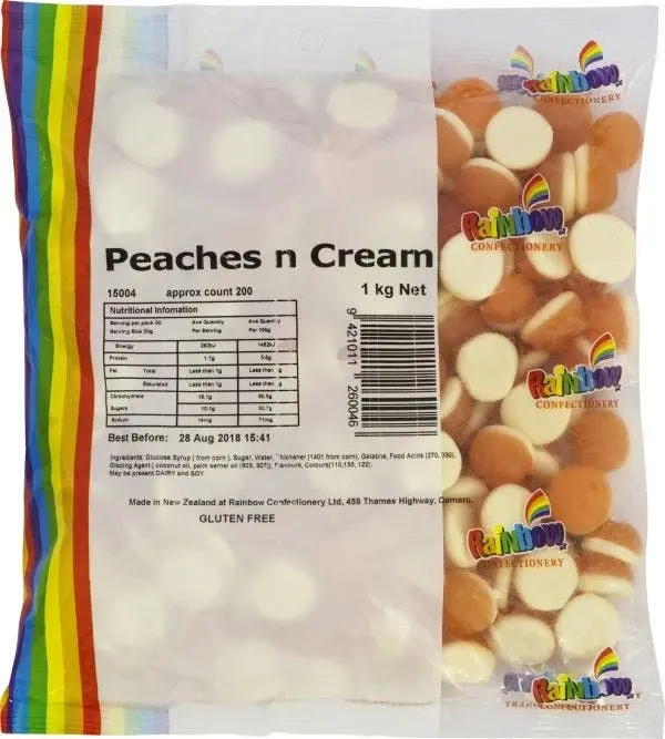 Rainbow Peaches n Cream 1kg (Gluten Free) - Groceries