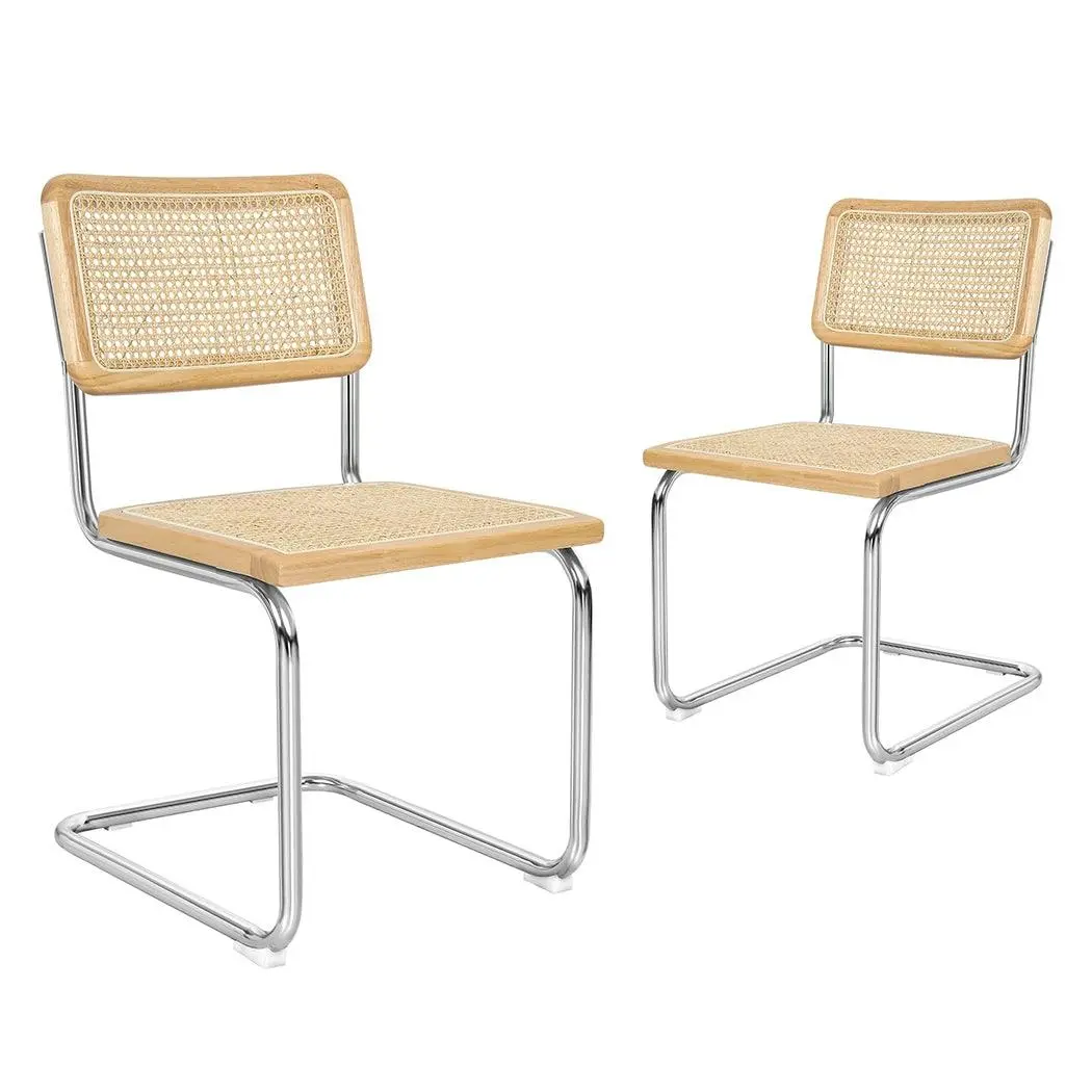 Levede 2x Rattan Chair Dining Chairs Cesca Replica Cantilever Modern Backrest - Furniture