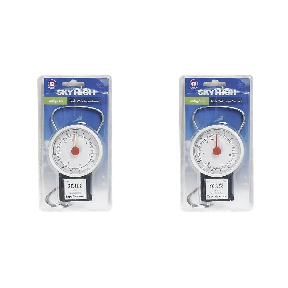 2x Sky High Travel Portable Luggage Bag Check In Weight Scale & Tape Measure - Fashion