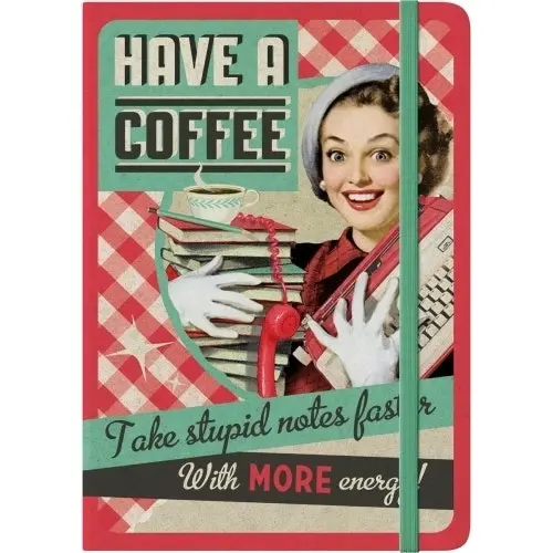 Nostalgic Art A5 Notebook Have a Coffee Writing Pad/Diary 128 Pages w/Hard Cover - Office