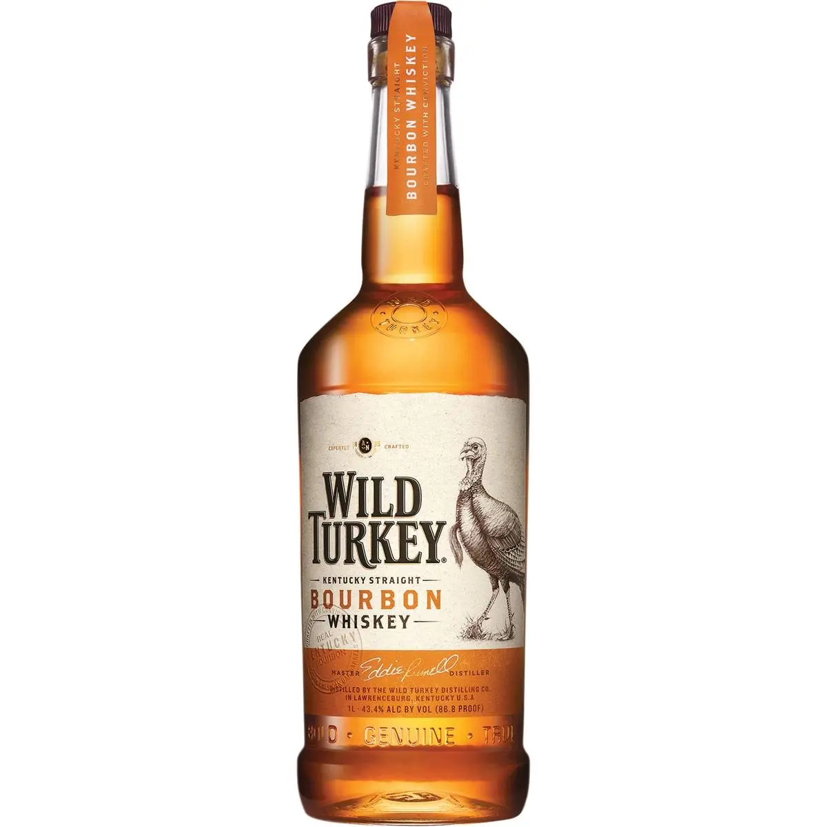 Wild Turkey Bourbon Whiskey (86.8 proof) 1L - Alcohol