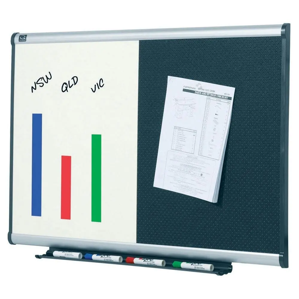 Quartet Dual 90x60cm Combo Whiteboard/Embossed Foam Board Wall Hanging w/ Marker - Office