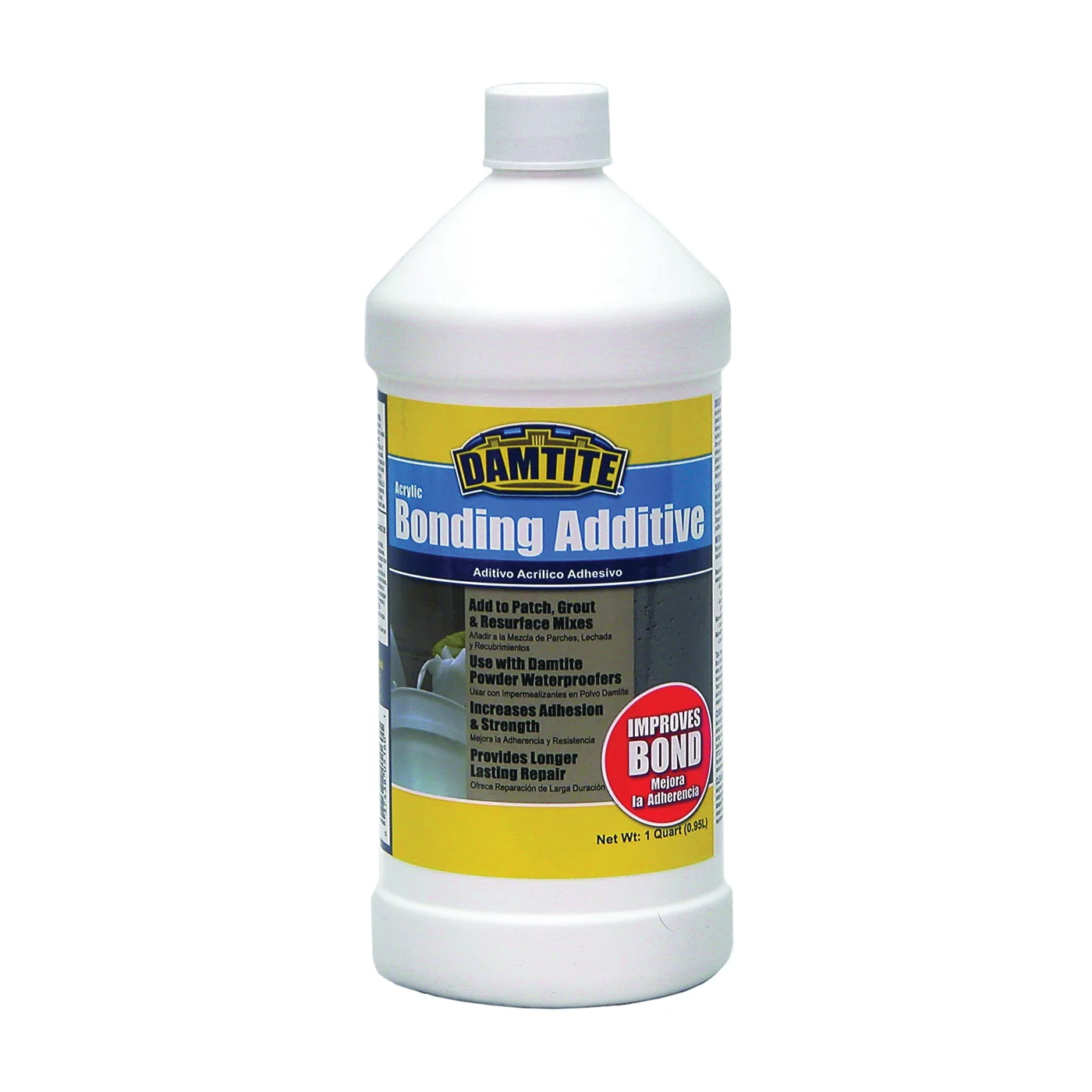05160 Bonding Additive, Liquid, White, 1 qt Bottle - Damtite