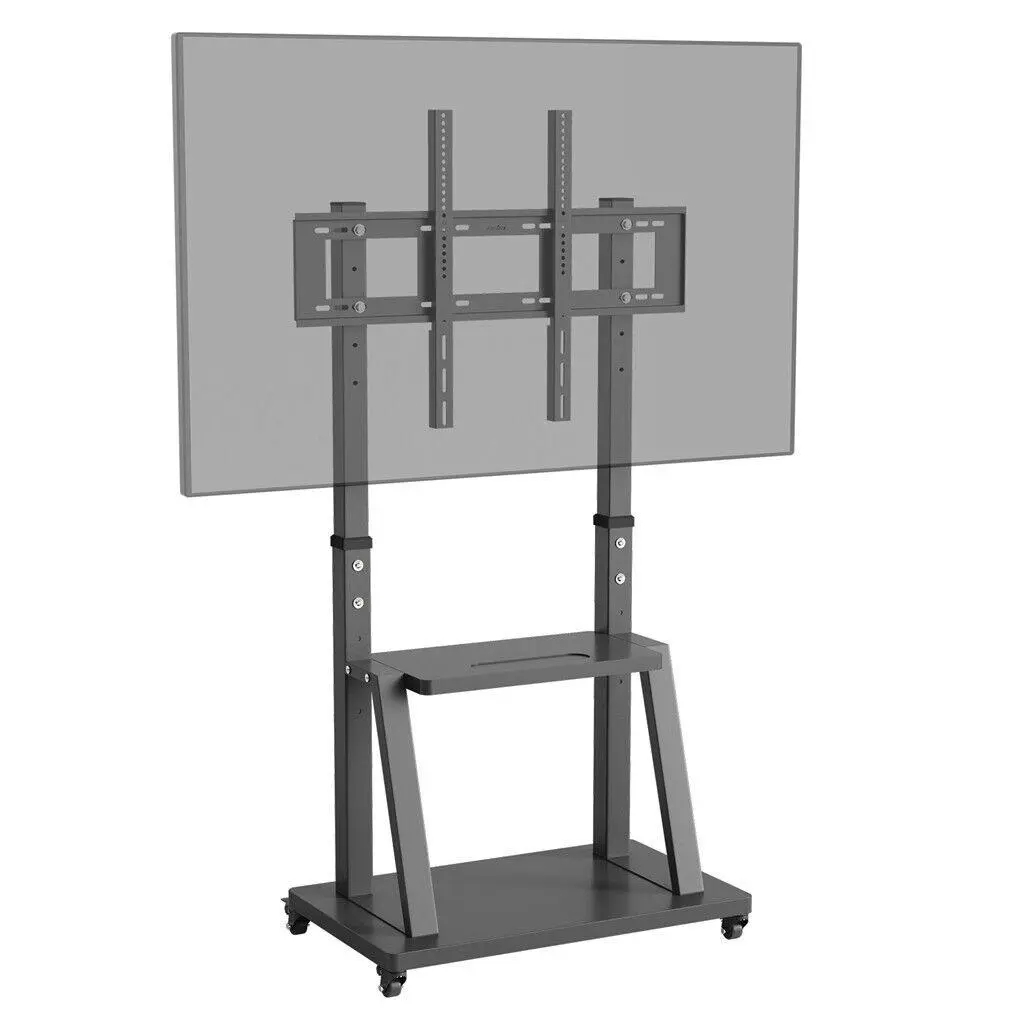 Heavy Duty Mobile TV Cart with Shelf and Wheels (32-100")