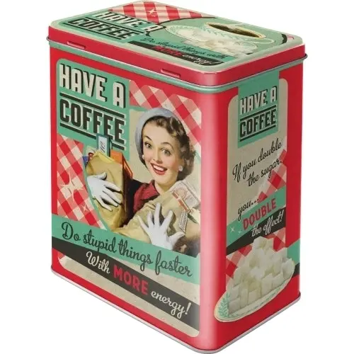 Nostalgic Art 20cm/3L Tin Box Metal Storage Have a Coffee Organiser Large - Home & Garden