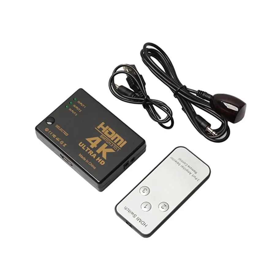 4K Ultra Hd 3 Input To 1 Output 3D Hdmi Switch Switcher Selector Splitter Eyeful - Electronics