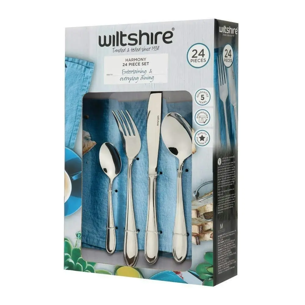Wiltshire 24 Piece Stainless Steel Harmony Cutlery Set 24pc - Home & Garden
