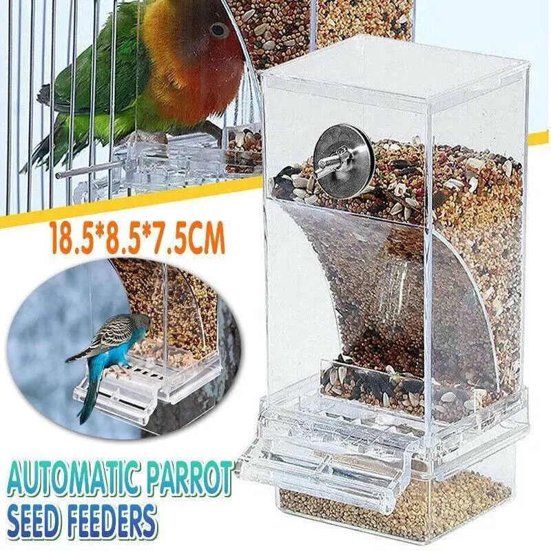 No Mess Bowl Auto Cage Bird Feeder Cup Automatic Parrot Canary Small Cockatiel - Pets