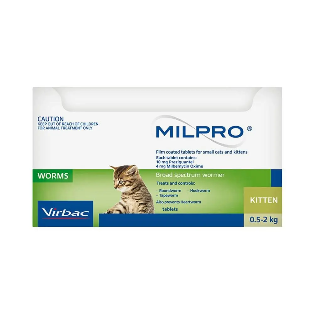 MILPRO Allwormer For Cats 0.5 to 2 Kg 24 Tablets - Pets