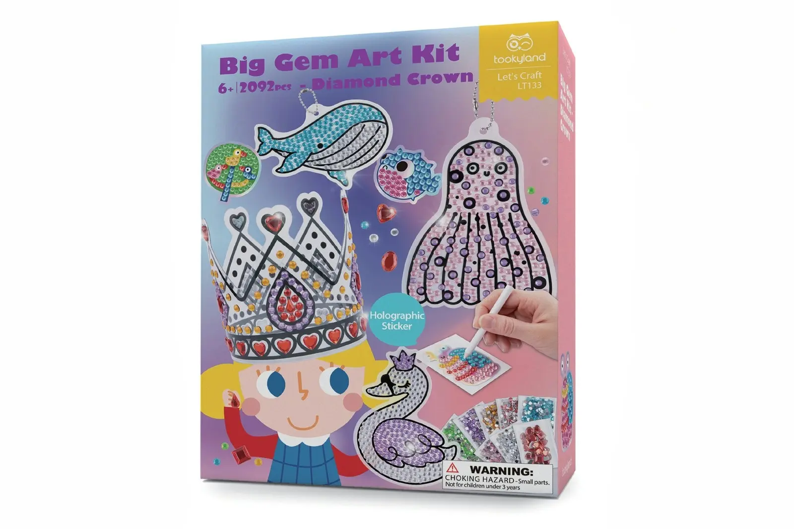 2092pc Tookyland Diamond Crown Big Gem Art/Craft Kit Kids Activity Fun Play 4+ - Hobbies