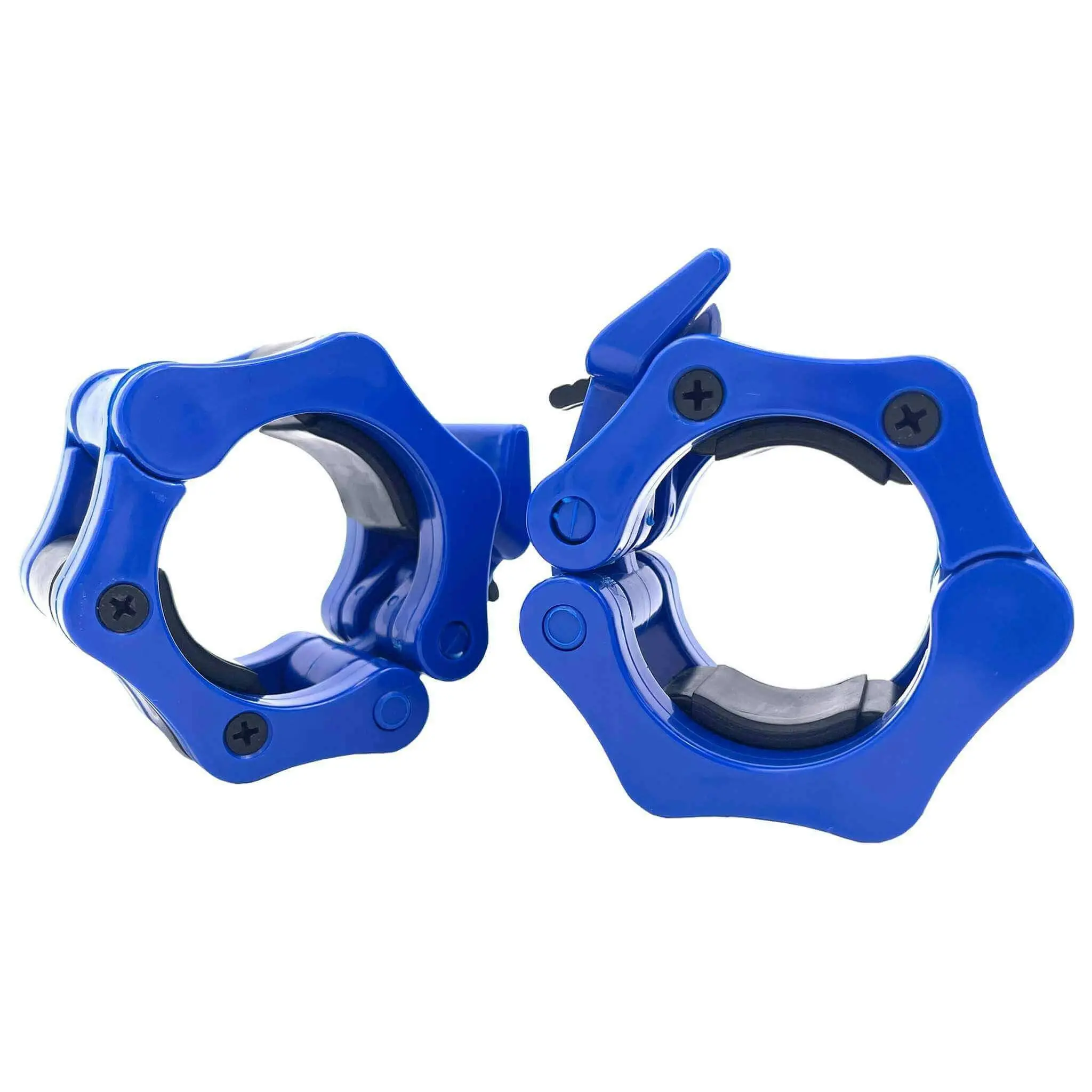 50mm Olympic Size Nylon Clamp Quick Lock Collars - Blue Pair