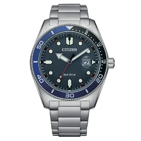 Citizen Eco-Drive Blue Dial Stainless Steel Dress Men's Watch (AW1761-89L)