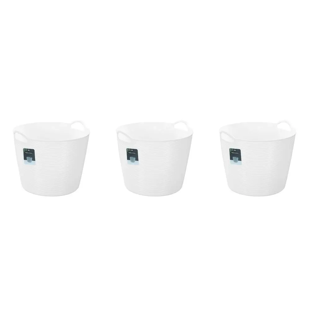 3x Boxsweden Decor 17L Flexible Round Tub Storage Basket Home Organiser Assort - Home & Garden