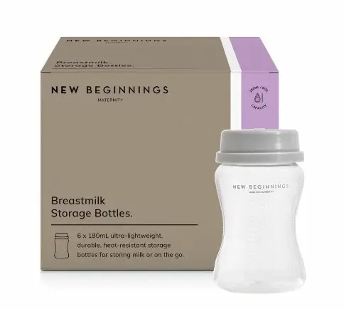 New Beginnings Breast Milk Storage Bottle 180ml 6pcs - Baby