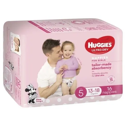 Huggies Girls' Convenience Nappy Walker 16 Pack - Baby