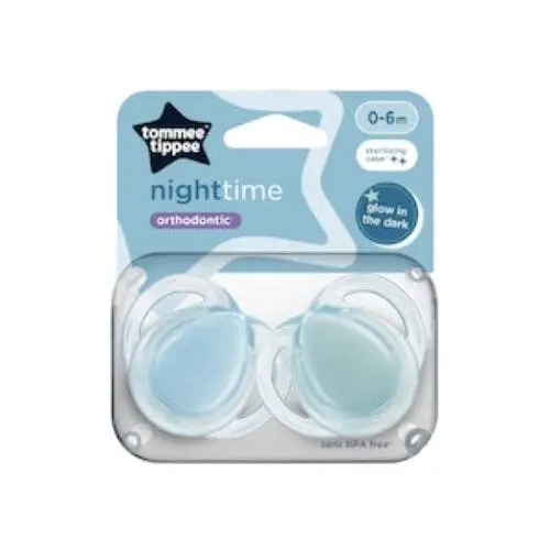 Tommee Tippee Closer To Nature Soother Night Time 0-6m 2pk