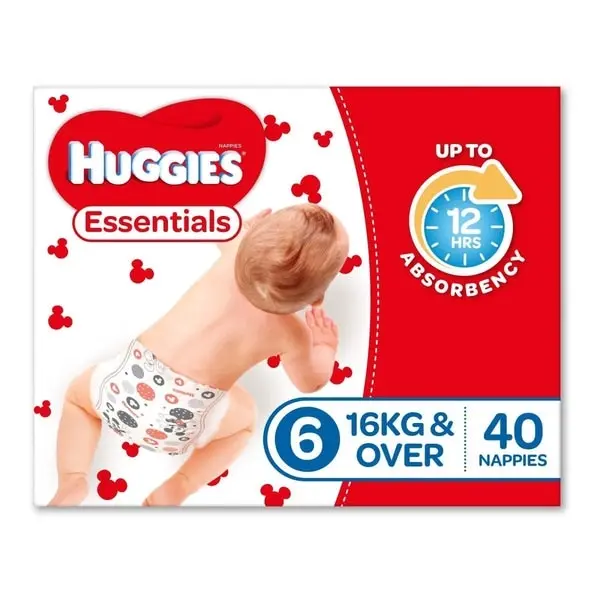 Huggies Nappy Essentials Junior Size 6 40 Pack - Baby