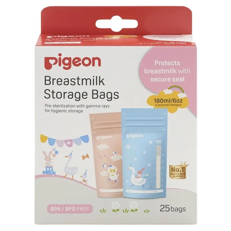 PIGEON Breastmilk Storage Bags 180ml 25 Pack - Baby