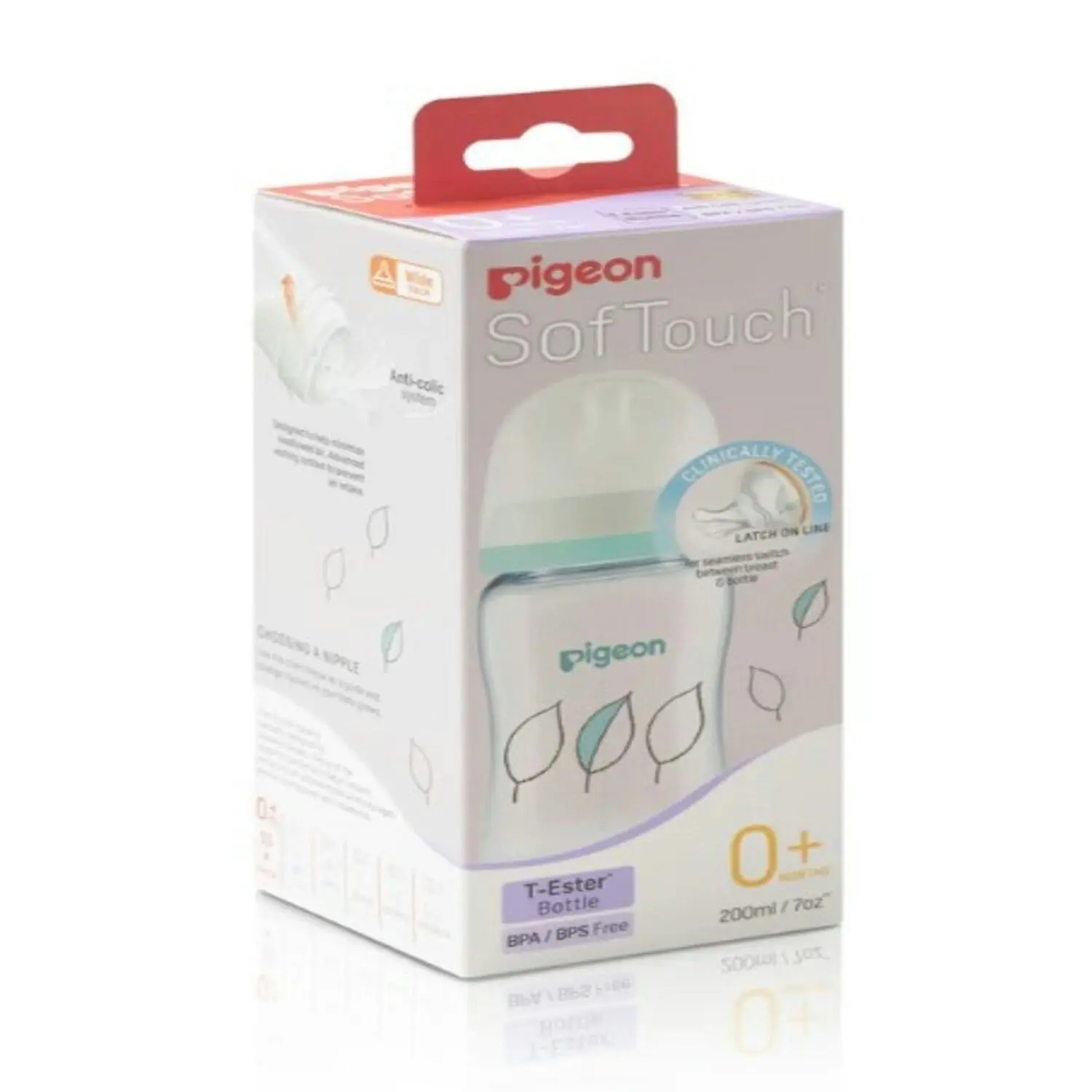 PIGEON Softouch 3 Leaf Bottle T-ester Ss 200ml