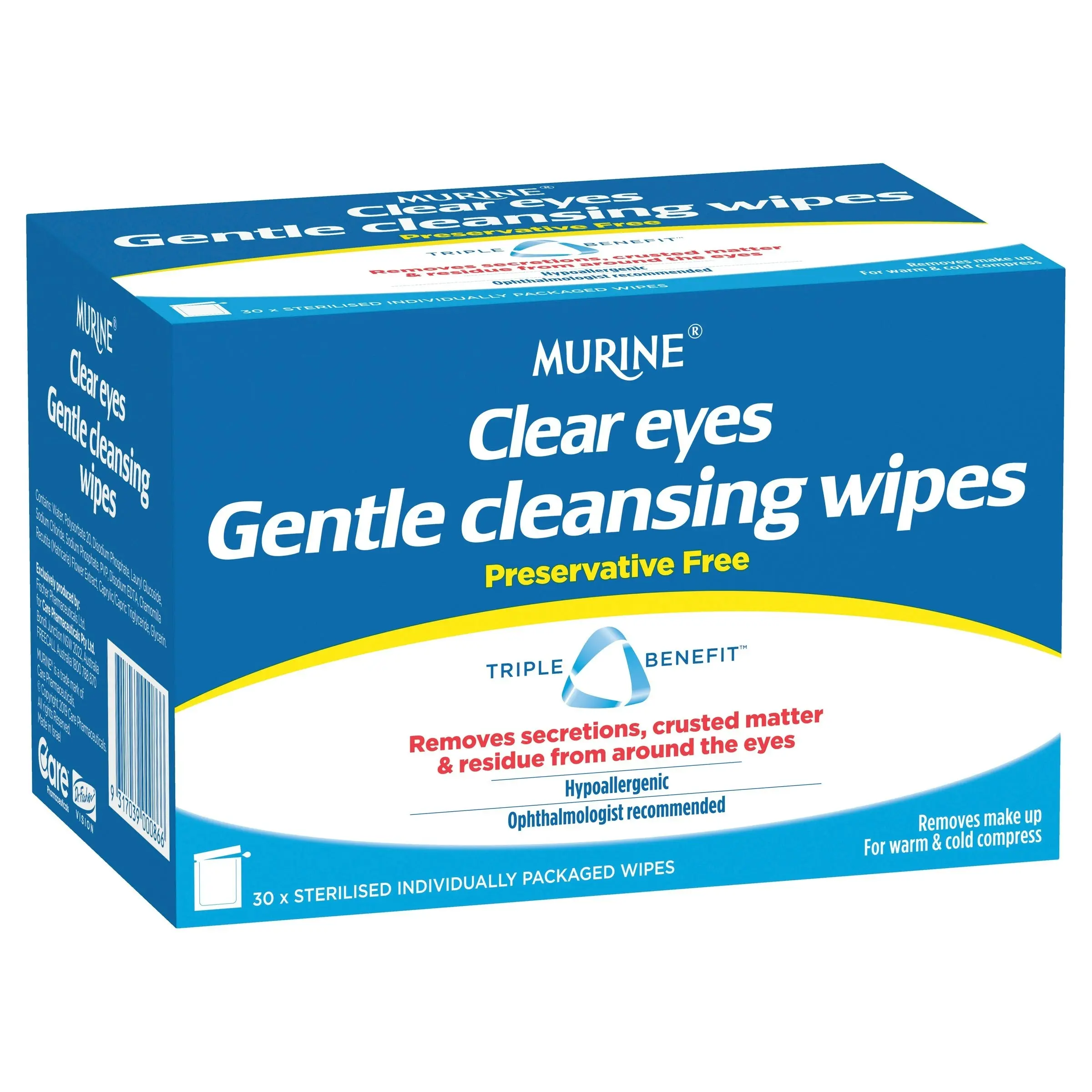 Murine Clear Eyes Wipes 30 Pack - Baby