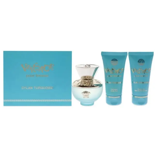 Versace Dylan Blue Turquoise 3 Pc Gift Set Edt - Beauty
