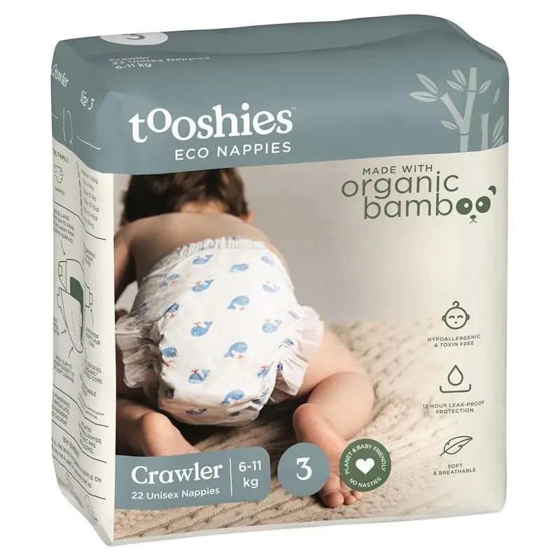 Tooshies Nappies Size 3 Crawler 22 Pack - Baby