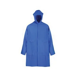 8156-L Rain Parka, L, Polyester/PVC, Blue, Zipper Closure