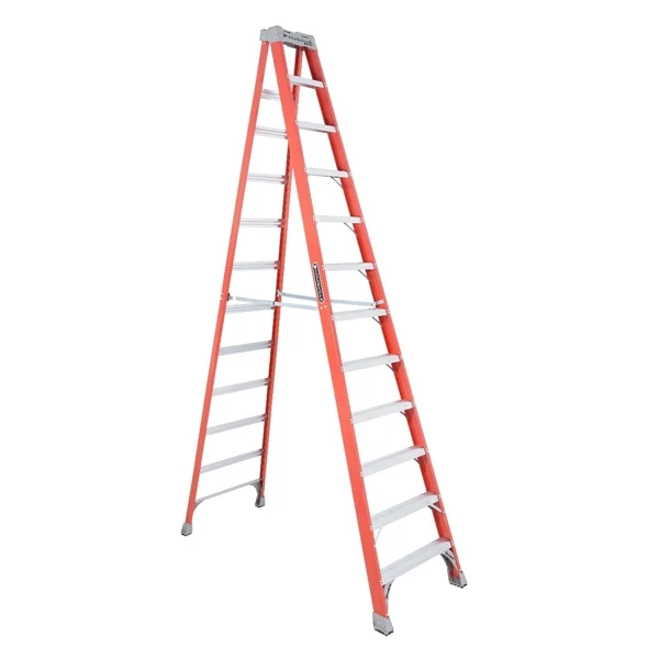 FS1512 12 ft. Step Ladder, 193 in. Max Reach, 11-Step, 300 lb, Type IA Duty Rating, Fiberglass, Red