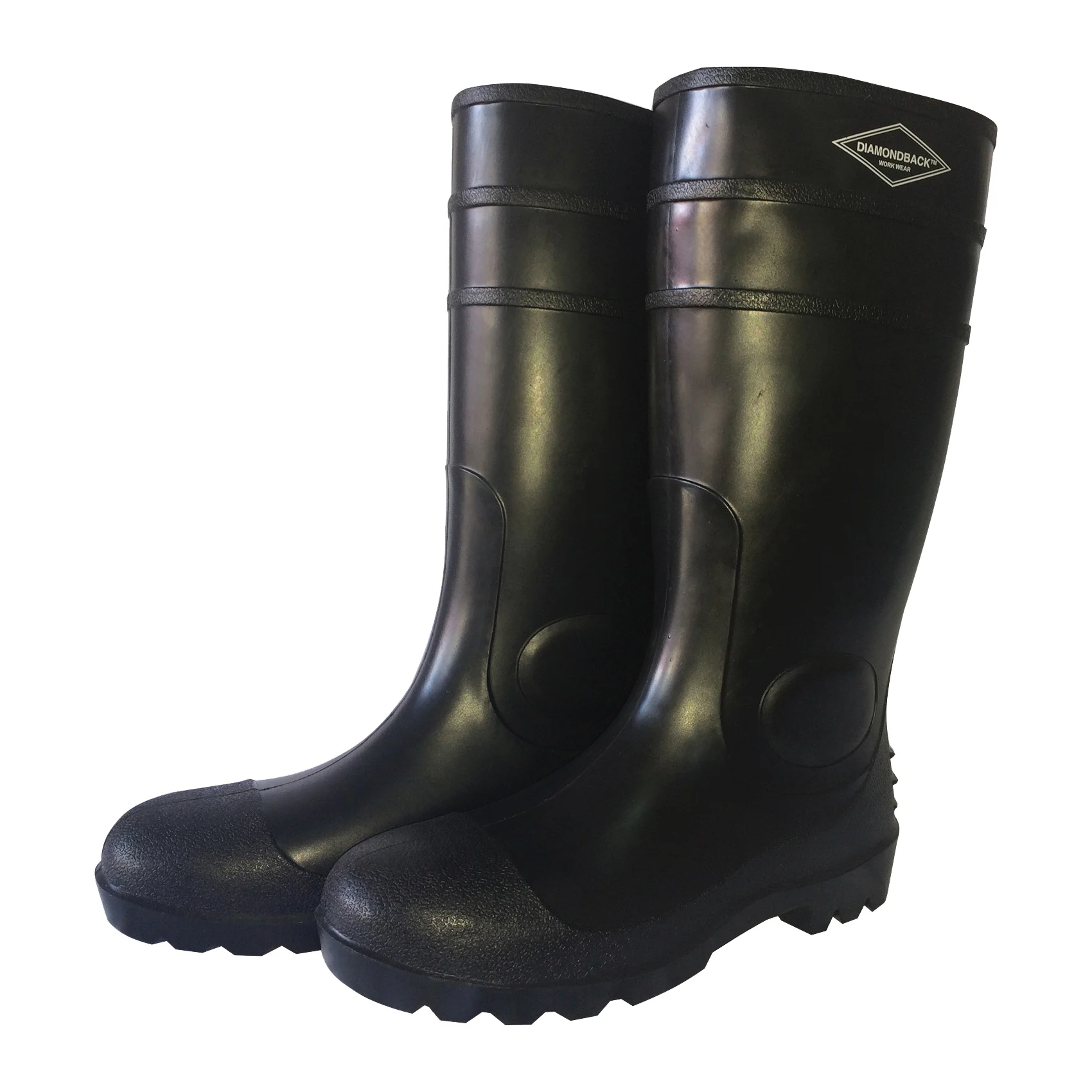 L-G06B9 Knee Boots, 9, Black, PVC, Slip-On Boots