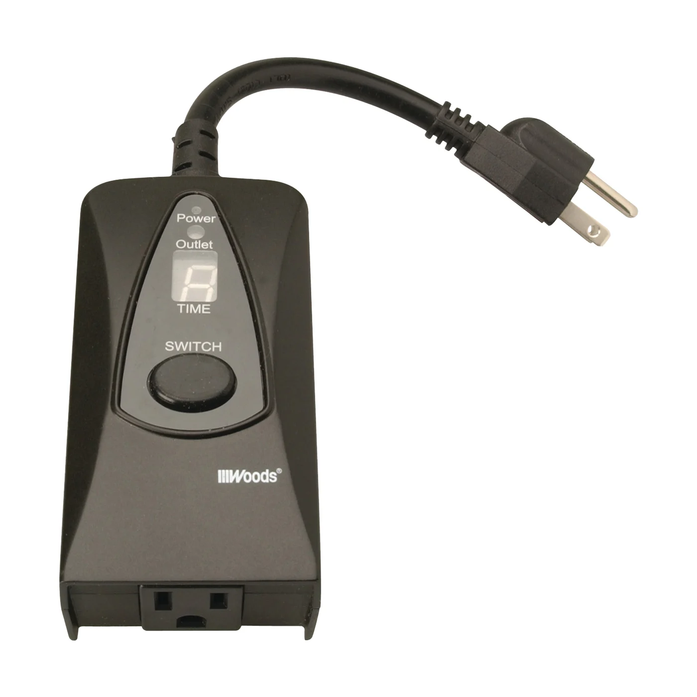 50013 Programmable Digital Timer, 15 A, 125 V, 1875 W, 24 hr Time Setting, Black - Woods