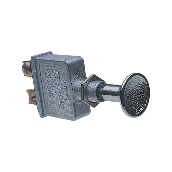 41790 Push/Pull Switch, 75 A, 6/28 VDC, Screw Terminal, Silver - Calterm